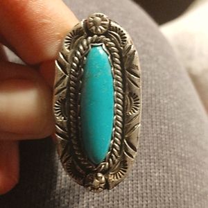 Navajo turquoise sterling silver ring
